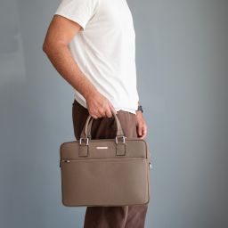 Ferrara Leather Laptop Briefcase Dark Brown TL142548