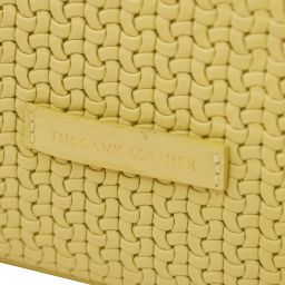 Dedalo Borsa Shopping in Pelle Stampa Intrecciata Giallo pastello TL142578