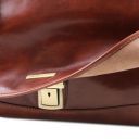Mantova Leather Multi Compartment TL SMART Briefcase With Flap Brown TL141450