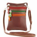 TL Bag Mini Schultertasche aus Weichem Leder Braun TL141094