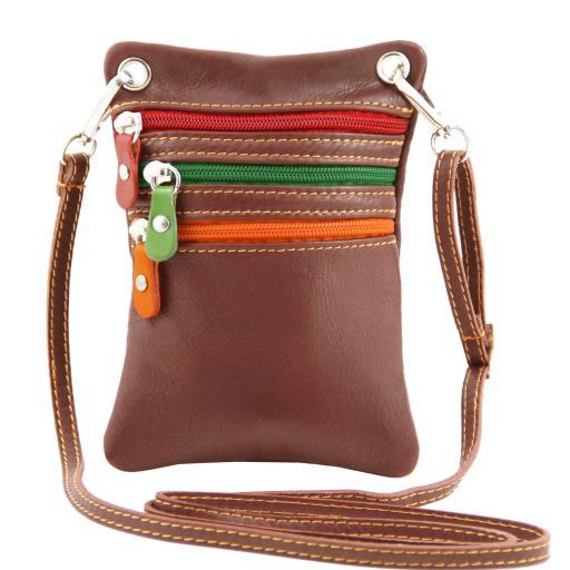 TL Bag Mini Schultertasche aus Weichem Leder Braun TL141094