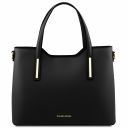 Olimpia Shopping Tasche aus Leder Schwarz TL141412