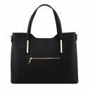 Olimpia Shopping Tasche aus Leder Schwarz TL141412