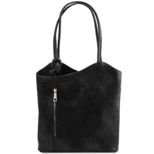 Patty Sac en Cuir Convertible en sac à dos Noir TL141497