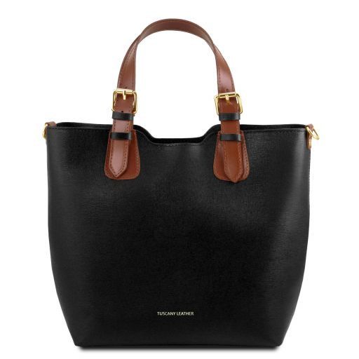 TL Bag Saffiano Leather Tote Black TL141696