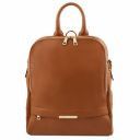 TL Bag Soft Leather Backpack for Women Cognac TL141376