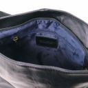 TL Bag Sac Bandoulière Besace en Cuir Souple Avec Pompon Noir TL141110