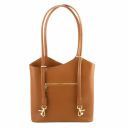 Patty Borsa Donna Convertibile a Zaino in Pelle Saffiano Cognac TL141455