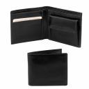 Elégant Portefeuille en Cuir Pour Homme Avec 2 Volets et Porte Monnaie Noir TL140761