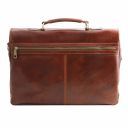 Mantova Leather Multi Compartment TL SMART Briefcase With Flap Brown TL141450