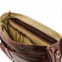 Mantova Leather Multi Compartment TL SMART Briefcase With Flap Brown TL141450