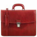 Amalfi Leather Briefcase 1 Compartment Red TL141351