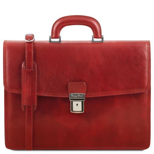 Amalfi Leather Briefcase 1 Compartment Red TL141351