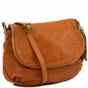 TL Bag Umhängetasche aus Weichem Leder mit Quasten Cognac TL141223