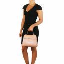 TL Bag Bolso a Mano Pequeño en Piel Efecto Coco Nude TL141887