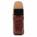 Esclusivo Portaocchiali/Portacellulare a Tracolla in Pelle Misura Grande Marrone TL141321