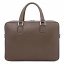 Treviso Leather Laptop Briefcase Dark Taupe TL141986