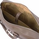 Treviso Leather Laptop Briefcase Dark Taupe TL141986