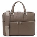 Treviso Leather Laptop Briefcase Dark Taupe TL141986