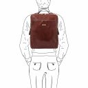 Bangkok Leather Laptop Backpack - Large Size Brown TL141987
