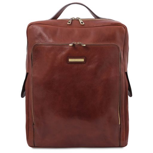 Bangkok Leather Laptop Backpack - Large Size Brown TL141987
