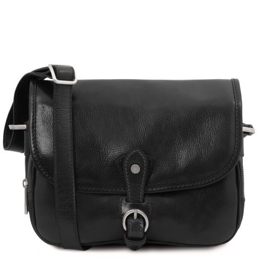 Alessia Schultertasche aus Leder Schwarz TL142020