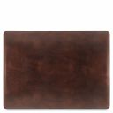 Premium Office Set Schreibtischunterlage, Mauspad und Schale aus Leder Dunkelbraun TL142088