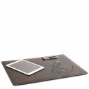 Premium Office Set Schreibtischunterlage, Mauspad und Schale aus Leder Dunkelbraun TL142088