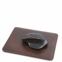 Premium Office Set Schreibtischunterlage, Mauspad und Schale aus Leder Dunkelbraun TL142088