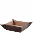 Premium Office Set Schreibtischunterlage, Mauspad und Schale aus Leder Dunkelbraun TL142088