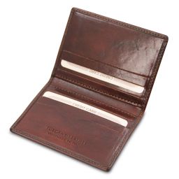 Elegante Porta Tarjetas en Piel Marrón TL142063