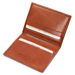 Elegante Porta Tarjetas en Piel Miel TL142063