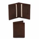 Elégant Porte Cartes en Cuir Marron foncé TL142063