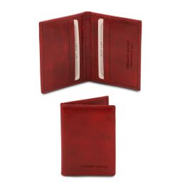 Elegante Porta Tarjetas en Piel Rojo TL142063