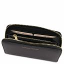 Venere Exklusive Damenbrieftasche aus Leder mit Rundum-Reißverschluss Schwarz TL142085