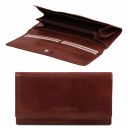Elégant Portefeuille en Cuir Pour Femme Marron TL140787