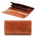 Elégant Portefeuille en Cuir Pour Femme Miel TL140787
