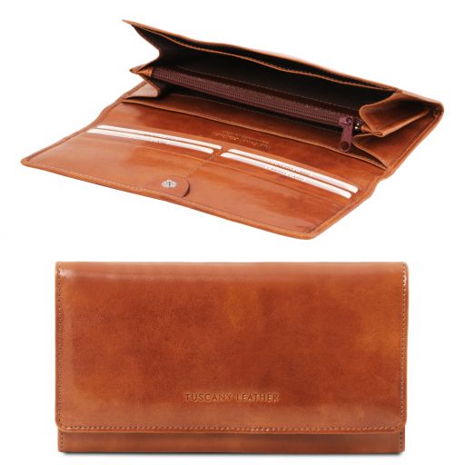 Elégant Portefeuille en Cuir Pour Femme Miel TL140787
