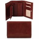 Elégant Portefeuille en Cuir Pour Femme 3 Volets Marron TL141314