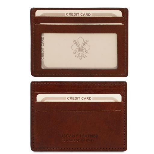 Elegante Porta Tarjetas de Credito en Piel Marrón TL140805