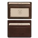 Elegante Porta Tarjetas de Credito en Piel Marrón oscuro TL140805