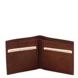 Exclusive 2 Fold Leather Wallet for men Dark Brown TL140797