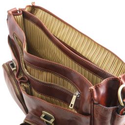 Ventimiglia Cartable Multi Compartiments en Cuir Avec Poches Frontales Noir TL142069