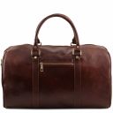 TL Voyager Travel Leather Duffle bag With Pocket on the Backside - Large Size Brown TL141247