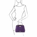 TL Bag Sac à Main en Cuir Souple Matelassé Violet TL142132