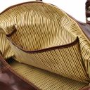 TL Voyager Travel Leather Duffle bag With Pocket on the Backside - Large Size Brown TL141247