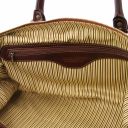 TL Voyager Travel Leather Duffle bag With Pocket on the Backside - Large Size Brown TL141247