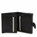 Pantelleria Leather Shopping bag and 3 Fold Leather Wallet With Coin Pocket Black TL142157
