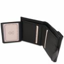 Pantelleria Leather Shopping bag and 3 Fold Leather Wallet With Coin Pocket Black TL142157