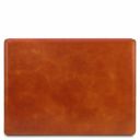 Premium Office Set Schreibtischunterlage mit Klappe, Mauspad und Schale aus Leder Honig TL142162